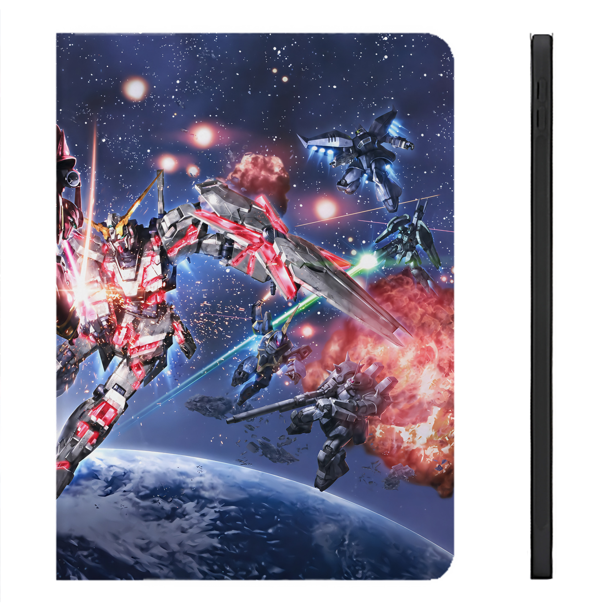 （画像用） 機動戦士ガンダム Mobile Suit Gundam IPadケース ペンホルダー付き ブックスタイルデザイン